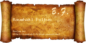 Baumhakl Folkus névjegykártya